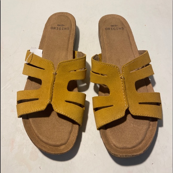 Earth Origins Shoes - Earth Origins mustard color flat slide on sandals various sizes all NWT
